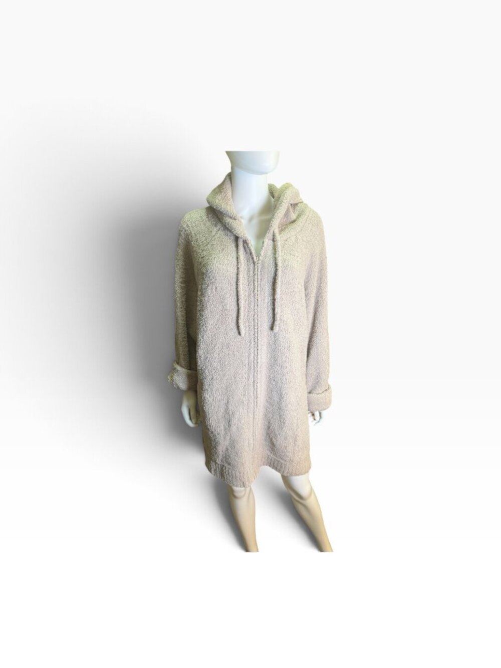 Sunday Citizen Cozy Hooded Blanket Sweatshirt Zip Up Beige One Size NWT Fall